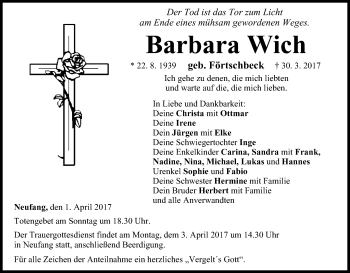 Anzeige von Barbara Wich von MGO