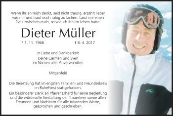 Anzeige von Dieter Müller von MGO