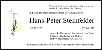 Traueranzeige von Hans-Peter Steinfelder