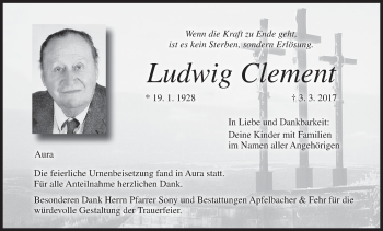 Anzeige von Ludwig Clement von MGO