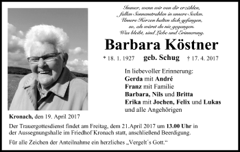 Anzeige von Barbara Köstner von MGO