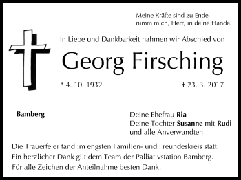 Anzeige von Georg Firsching von MGO