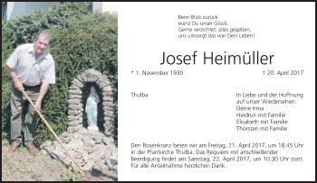 Anzeige von Josef Heimüller von MGO
