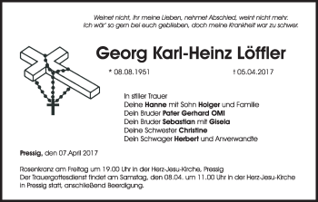 Anzeige von Georg Karl-Heinz Löffler von MGO