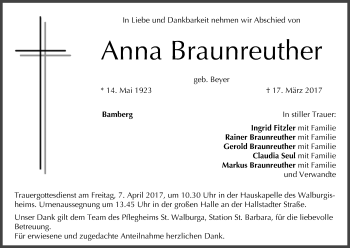 Anzeige von Anna Braunreuther von MGO