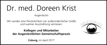 Anzeige von Doreen Krist von MGO