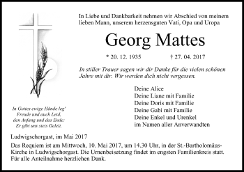 Anzeige von Georg Mattes von MGO