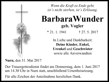 Anzeige von Barbara Wunder von MGO