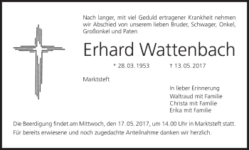 Anzeige von Erhard Wattenbach von MGO