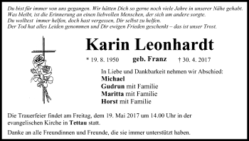 Anzeige von Karin Leonhardt von MGO