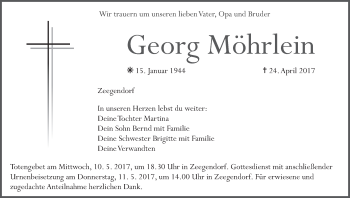 Anzeige von Georg Möhrlein von MGO