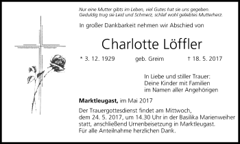 Anzeige von Charlotte Löffler von MGO