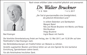 Anzeige von Walter Bruckner von MGO