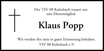 Anzeige von Klaus Popp von MGO