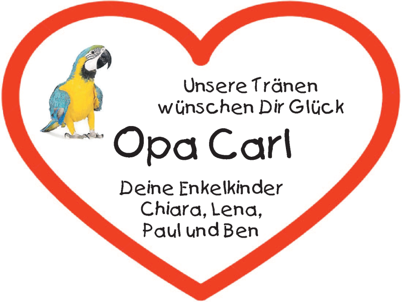  Traueranzeige für Opa Carl  vom 24.06.2017 aus MGO
