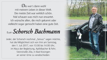Anzeige von Schorsch Bachmann von MGO