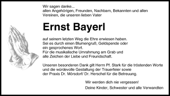 Anzeige von Ernst Bayerl von MGO