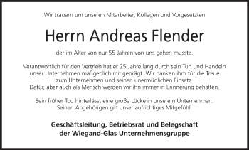 Anzeige von Andreas Flender von MGO