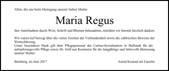 Anzeige von Maria Regus von MGO