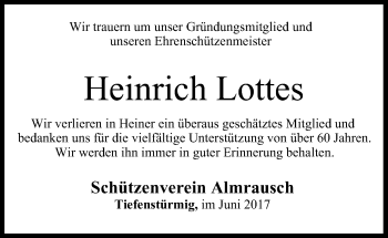 Anzeige von Heinrich Lottes von MGO