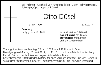 Anzeige von Otto Düsel von MGO