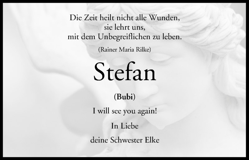  Traueranzeige für Stefan  vom 15.07.2017 aus MGO