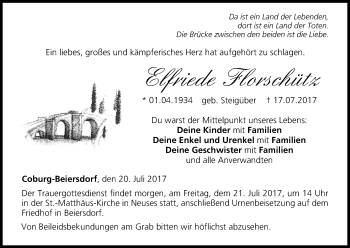 Anzeige von Elfriede Florschütz von MGO