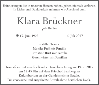 Anzeige von Klara Brückner von MGO