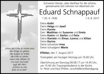 Anzeige von Eduard Schnappauf von MGO