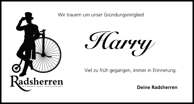  Traueranzeige für Harry  vom 05.08.2017 aus MGO