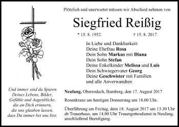 Anzeige von Siegfried Reißig von MGO