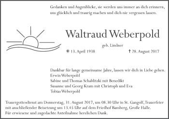 Anzeige von Waltraud Weberpold von MGO