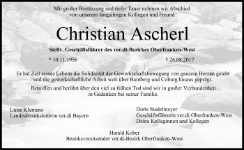Traueranzeige von Christian Ascherl