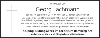 Anzeige von Georg Lachmann von MGO