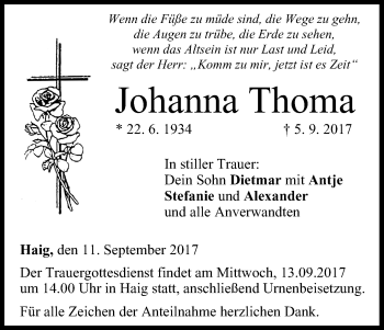 Anzeige von Johanna Thoma von MGO