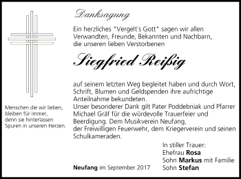 Anzeige von Siegfried Reißig von MGO