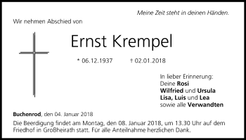 Anzeige von Ernst Krempel von MGO
