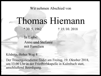 Anzeige von Thomas Hiemann von MGO