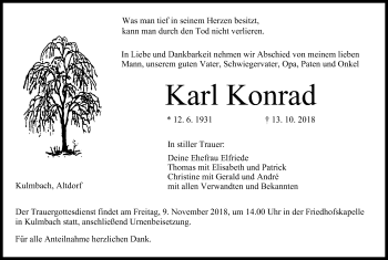 Anzeige von Karl Konrad von MGO