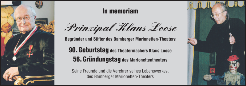  Traueranzeige für Klaus Loose vom 01.11.2018 aus MGO