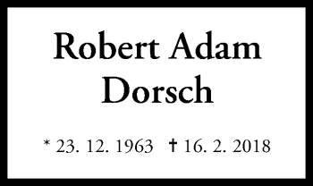 Anzeige von Robert Adam Dorsch von MGO