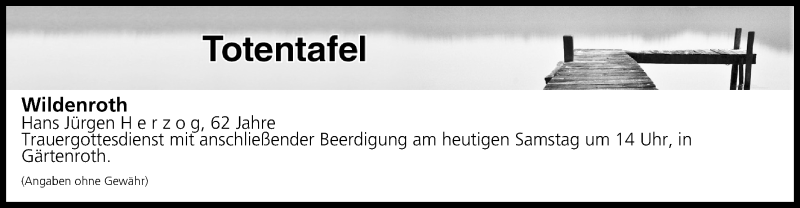  Traueranzeige für Totentafel vom 22.12.2018 vom 22.12.2018 aus MGO