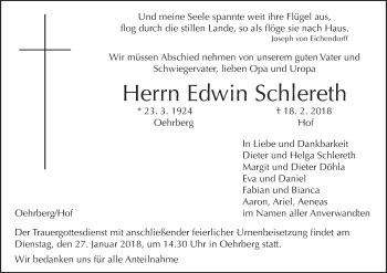 Anzeige von Edwin Schlereth von MGO