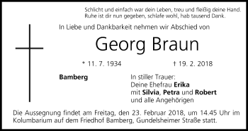 Anzeige von Georg Braun von MGO