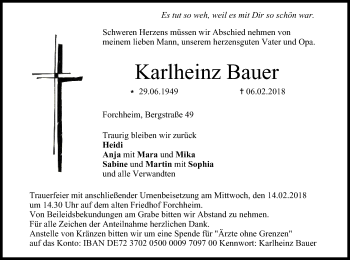 Anzeige von Karlheinz Bauer von MGO