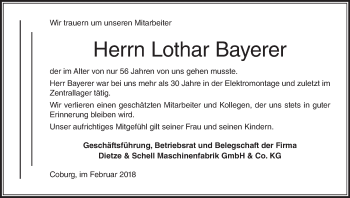 Anzeige von Lothar Bayerer von MGO