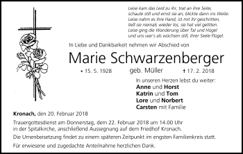 Anzeige von Marie Schwarzenberger von MGO