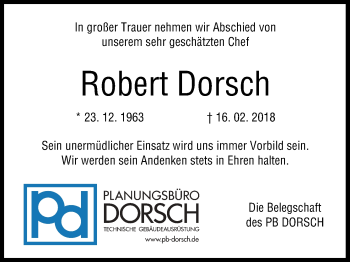 Anzeige von Robert Dorsch von MGO
