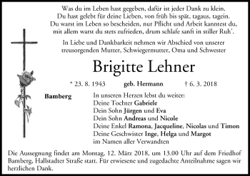 Anzeige von Brigitte Lehner von MGO