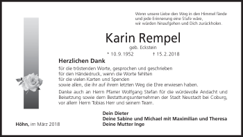 Anzeige von Karin Rempel von MGO